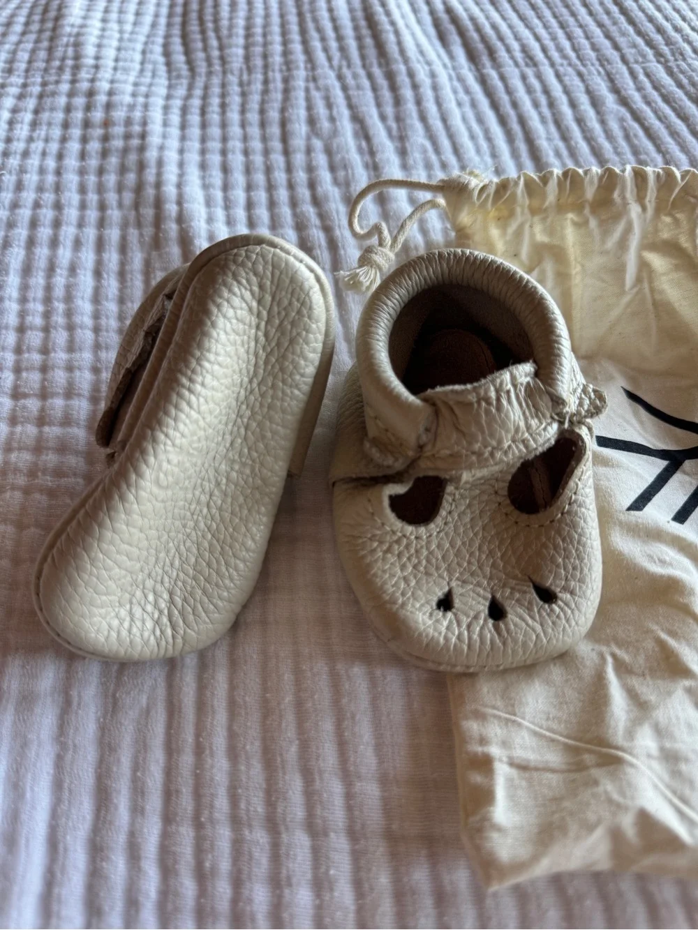 Freshly Picked Cream Baby Moccasins